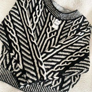 EXPRESS New With Tags, Never Worn Black And White Cabled Sweater, XS Women Fall